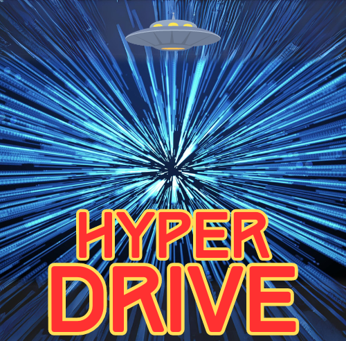 WHC Lab Hyperdrive 10kg dehydrated yeast for clean seltzer and vodka fermentation, featuring a futuristic hyperspeed background with a UFO and bold red-yellow text